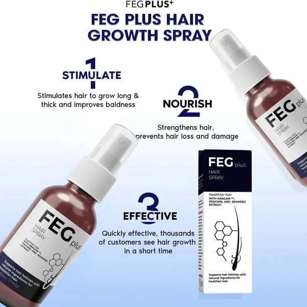 FEG Anti-Hair Loss  Hair Growth Spray for Thicker, Longer Hair