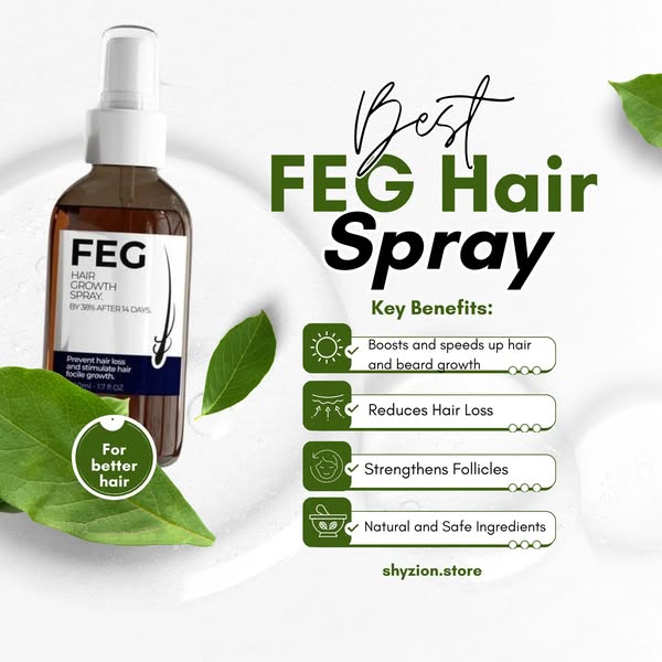 FEG Anti-Hair Loss  Hair Growth Spray for Thicker, Longer Hair